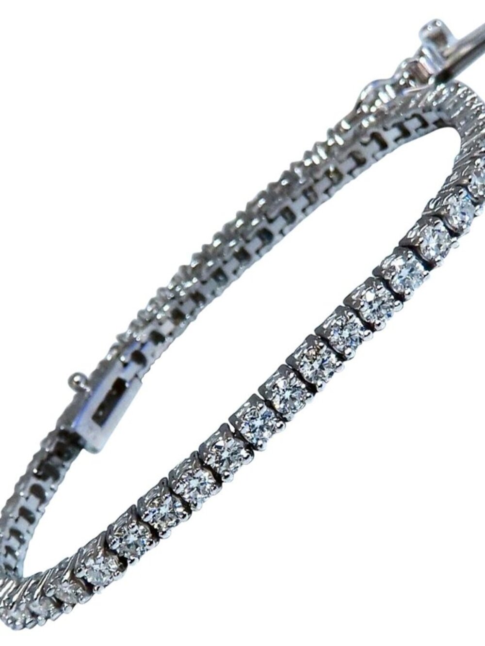 2.87ct Natural Diamonds Tennis Bracelet 14kt Gold Classic Riviera*